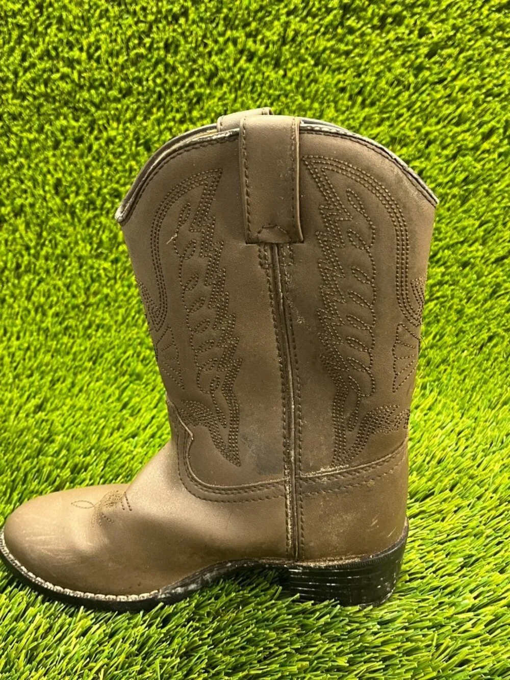 Durango Distress Boys Size 1D Tan Brown Casual Western Boots Shoes